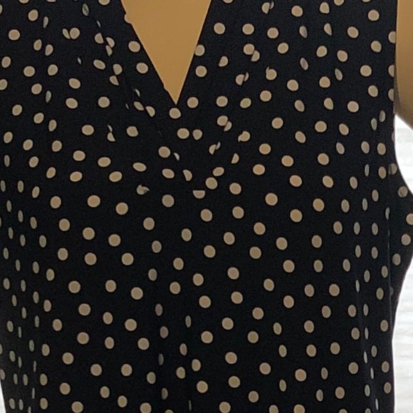 Anne Klein BLACK White Polka Dot Sleeveless Pullover Top NEW NWT - Size M - Picture 5 of 5